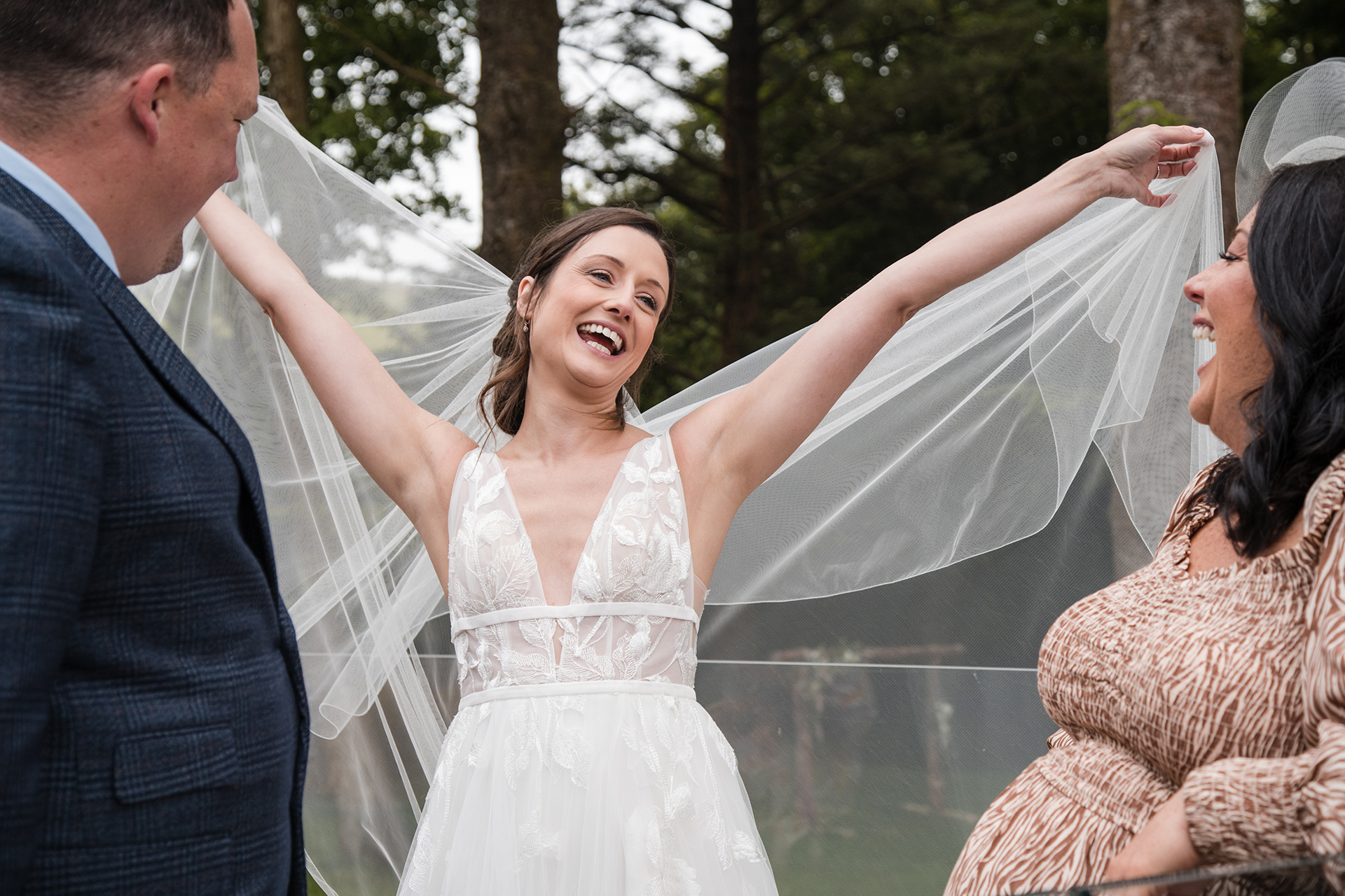 wedding guests at Alison and matt's woodland wedding