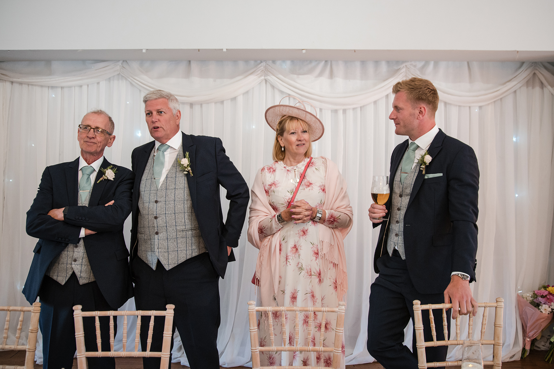 wedding guests at Alison and matt's woodland wedding