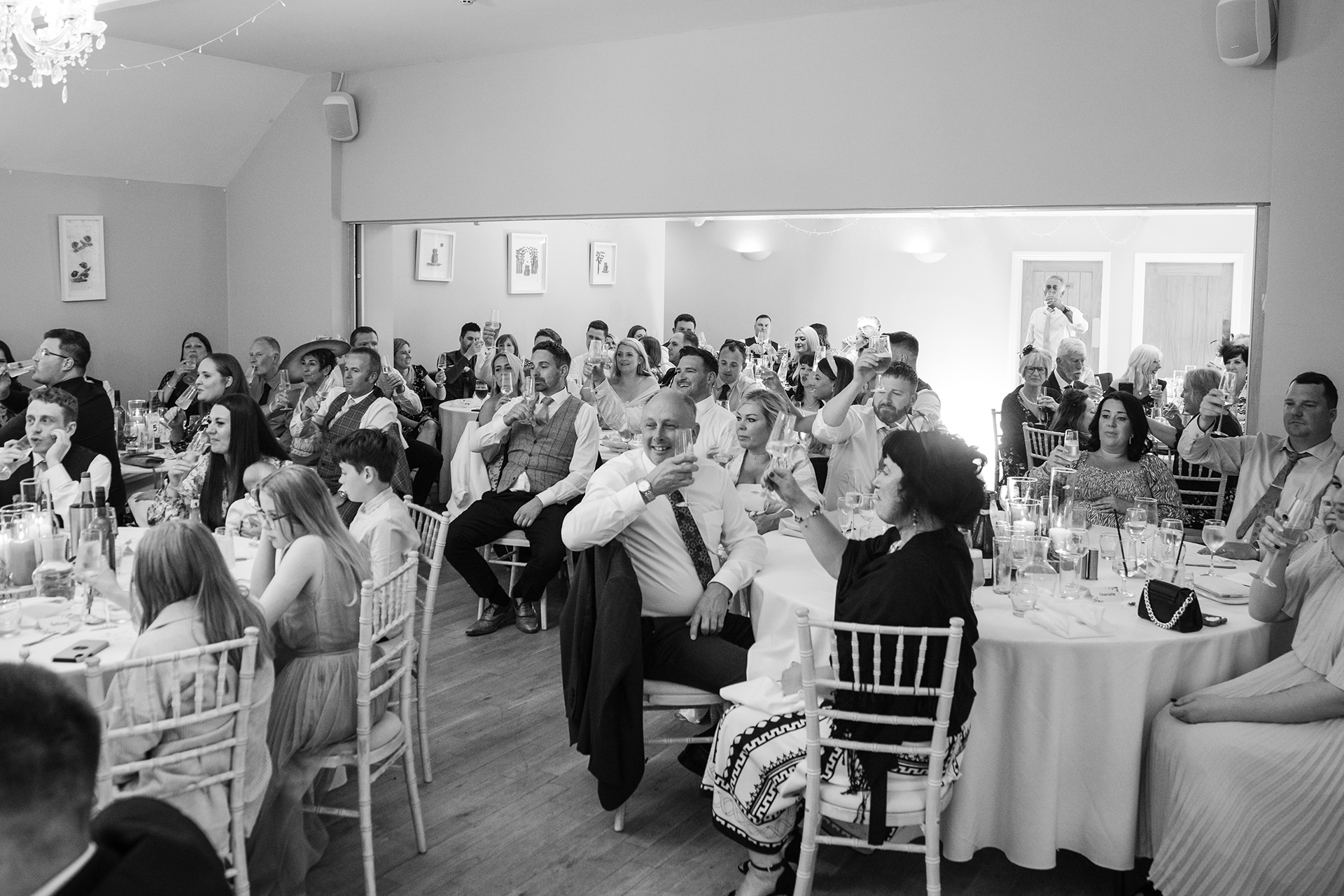 wedding guests at Alison and matt's woodland wedding