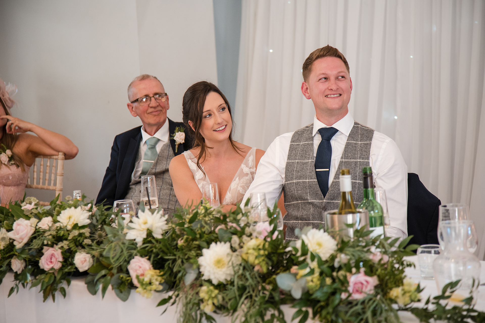 wedding guests at Alison and matt's woodland wedding