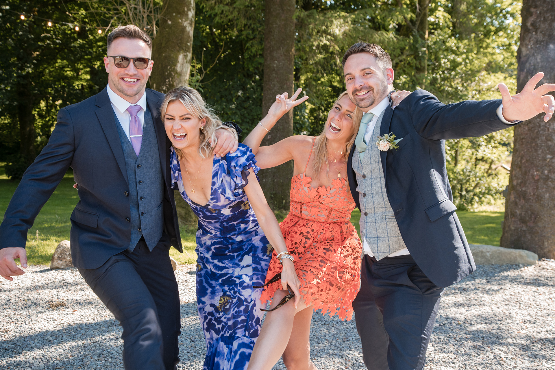 wedding guests at Alison and matt's woodland wedding