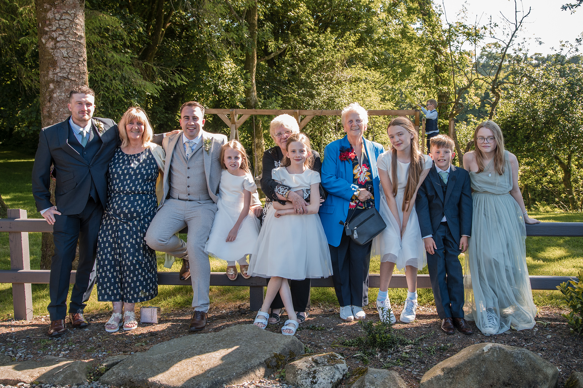 wedding guests at Alison and matt's woodland wedding