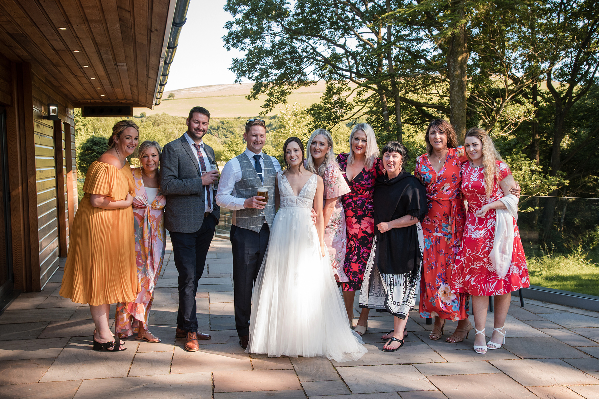 wedding guests at Alison and matt's woodland wedding