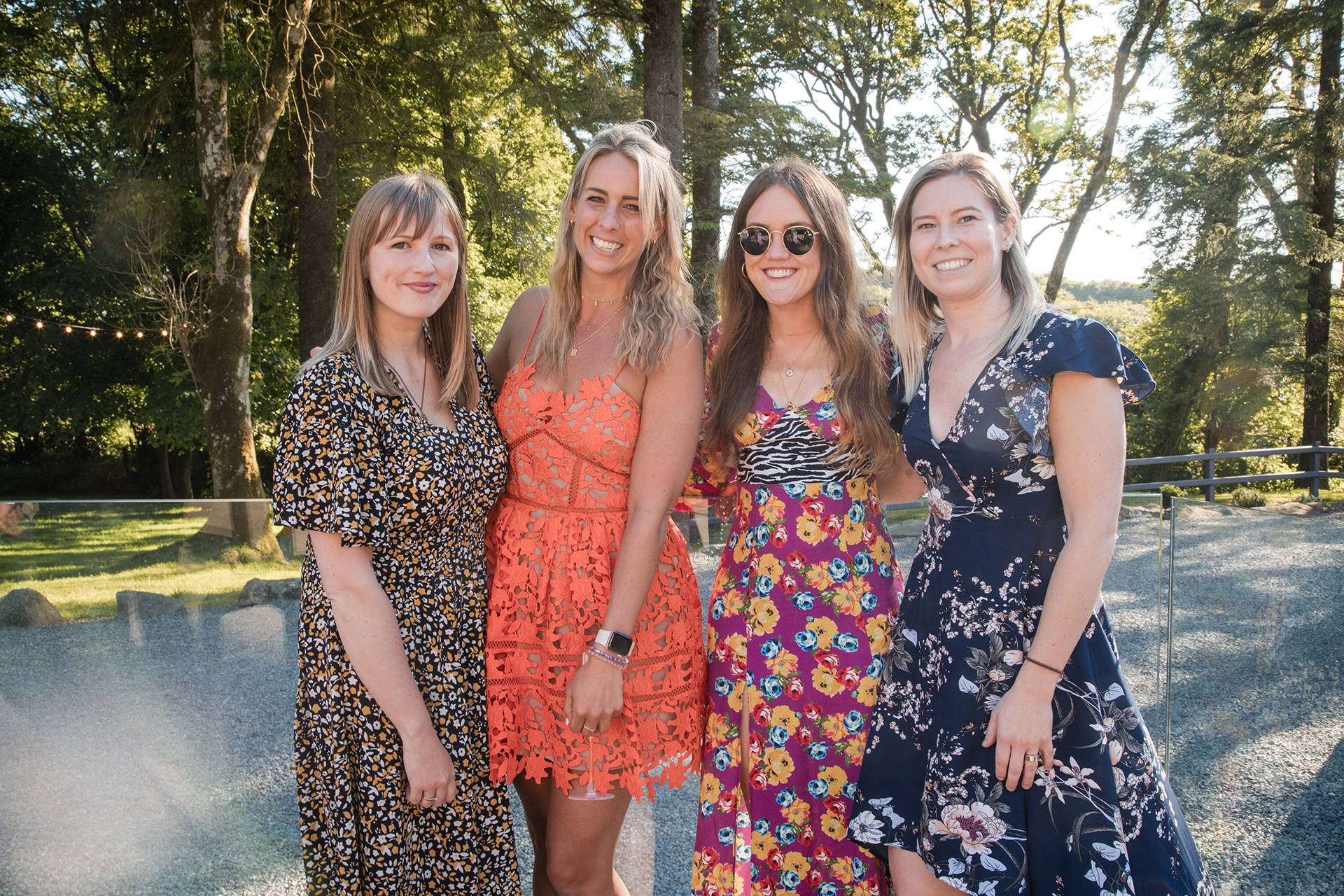 wedding guests at Alison and matt's woodland wedding