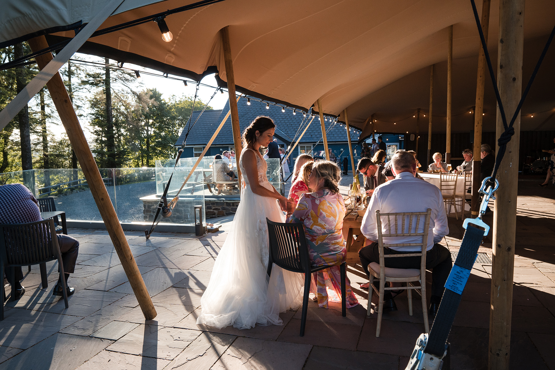 wedding guests at Alison and matt's woodland wedding