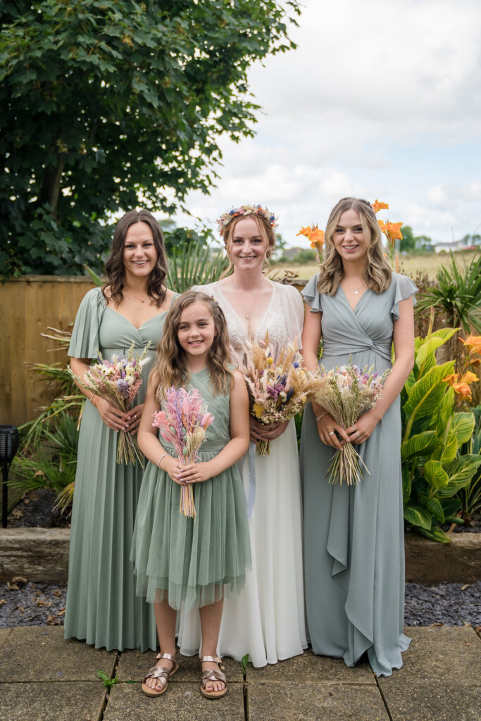 Hilton Court wedding bridal party