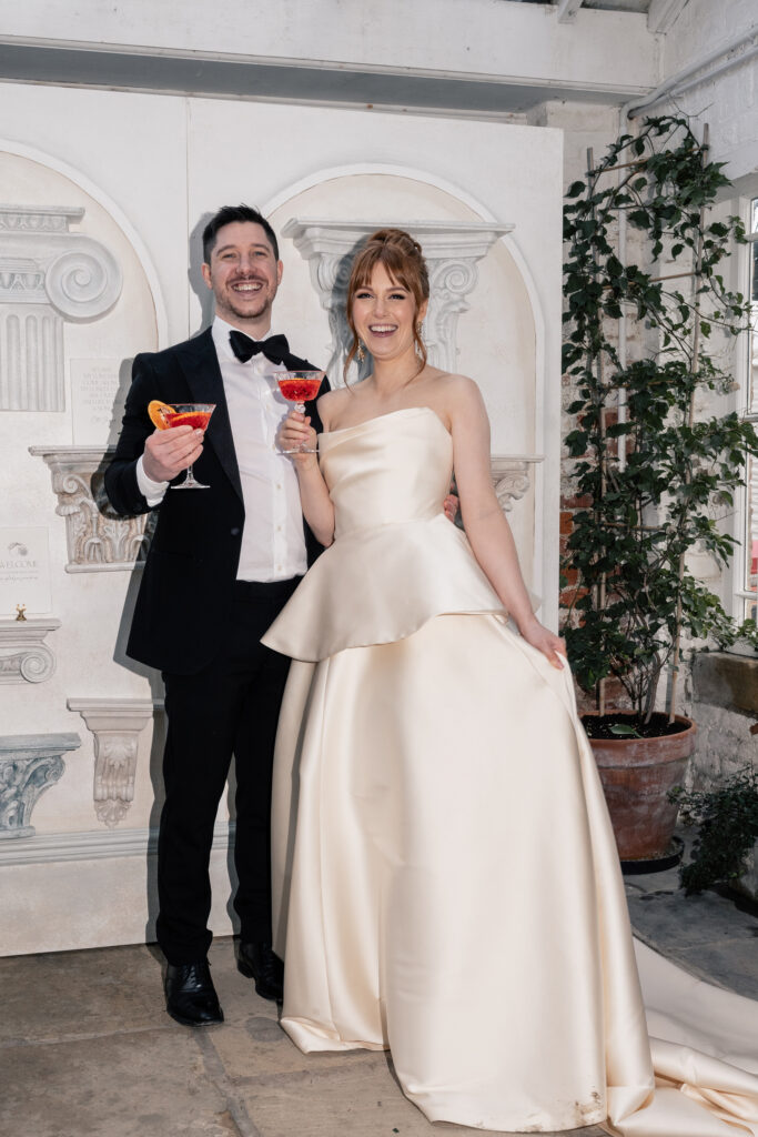 A timeless couple moment at Garthmyl Hall’s fashion focused wedding venue.