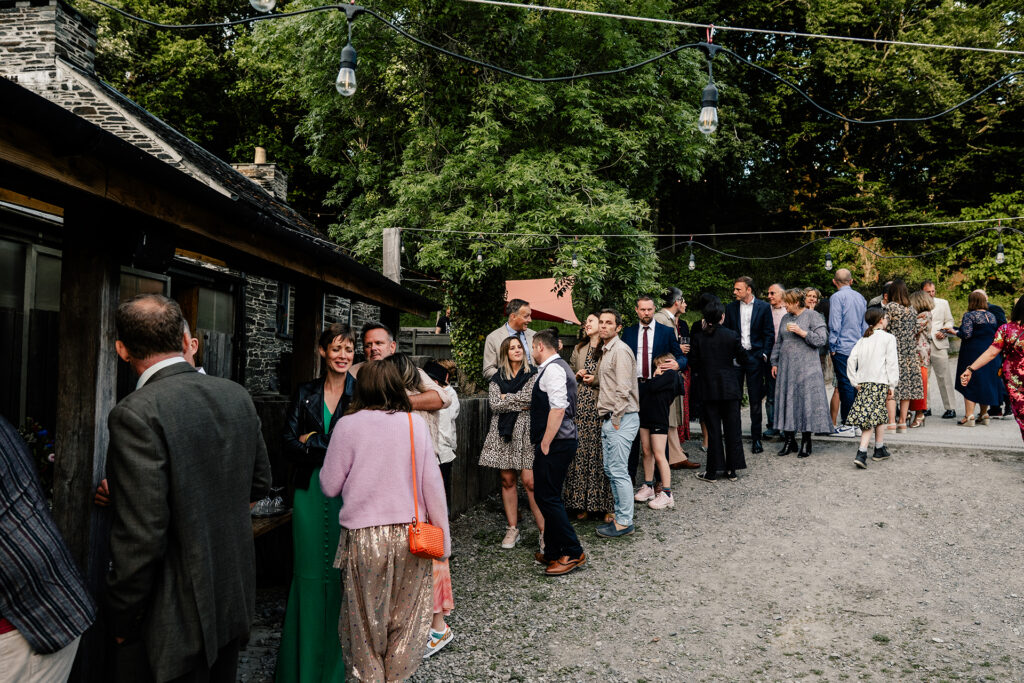 Wedding guests getting fed at fforest